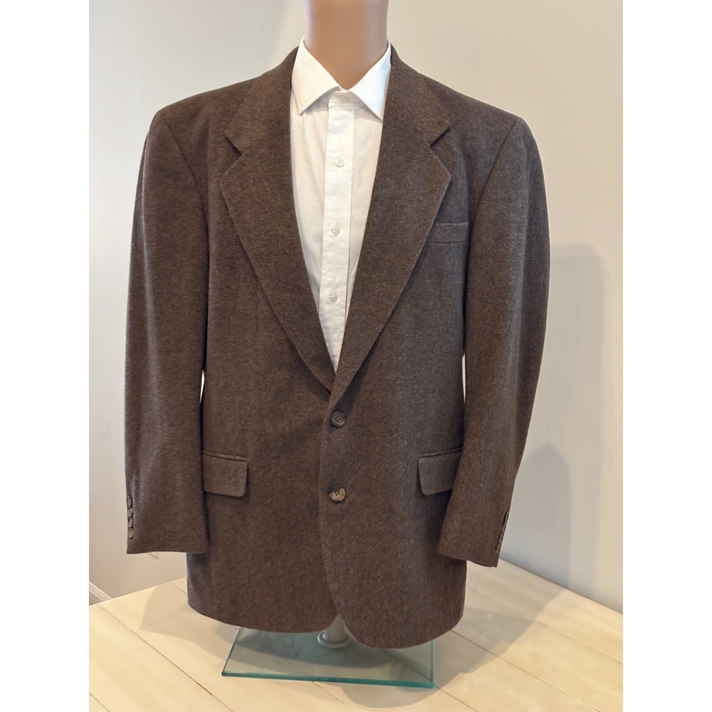 Vintage Camel Hair Blazer Van Jullen Sport Coat Jacket Brown Herringbone Sz 42R